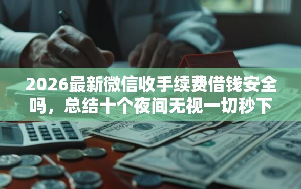 2026最新微信收手续费借钱安全吗，总结十个夜间无视一切秒下款的高炮口子！