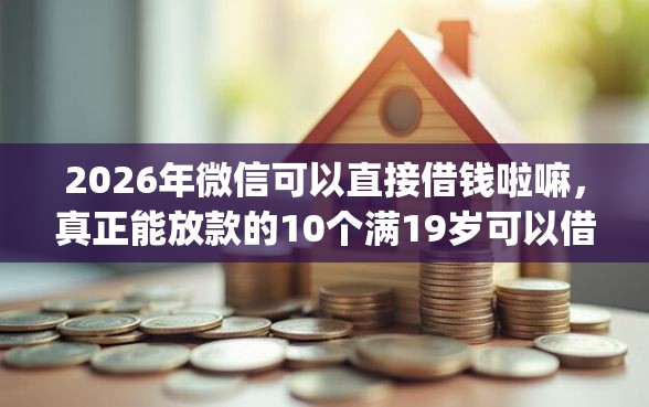 2026年微信可以直接借钱啦嘛，真正能放款的10个满19岁可以借款的app推荐
