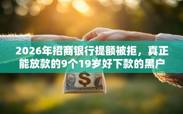 2026年招商银行提额被拒，真正能放款的9个19岁好下款的黑户借钱平台推荐
