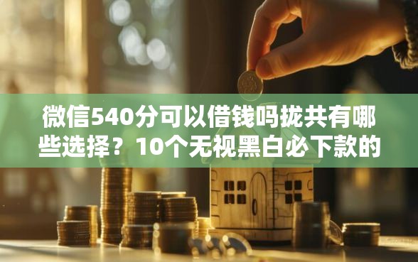 微信540分可以借钱吗拢共有哪些选择？10个无视黑白必下款的网贷软件详解