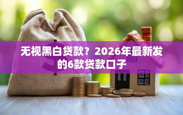 无视黑白贷款？2026年最新发的6款贷款口子