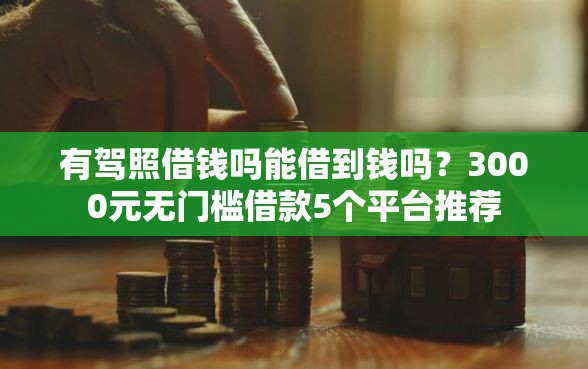 有驾照借钱吗能借到钱吗？3000元无门槛借款5个平台推荐