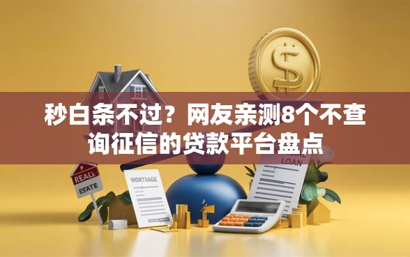 秒白条不过？网友亲测8个不查询征信的贷款平台盘点