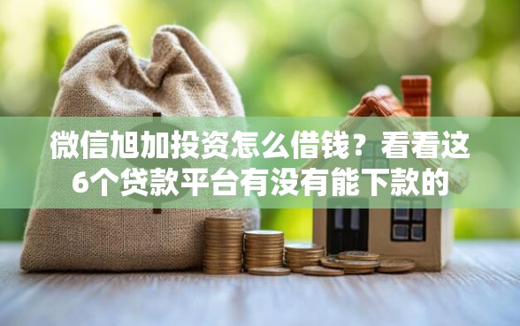 微信旭加投资怎么借钱？看看这6个贷款平台有没有能下款的