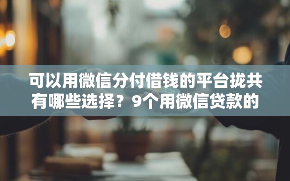 可以用微信分付借钱的平台拢共有哪些选择？9个用微信贷款的平台详解