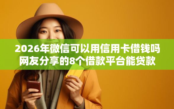 2026年微信可以用信用卡借钱吗网友分享的8个借款平台能贷款我觉得不错！