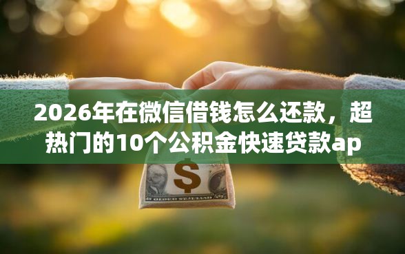 2026年在微信借钱怎么还款，超热门的10个公积金快速贷款app推荐