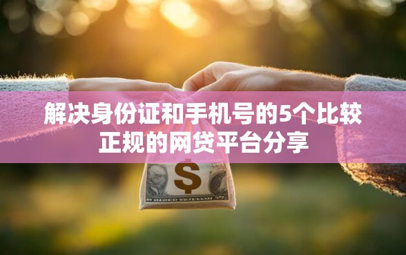 解决身份证和手机号的5个比较正规的网贷平台分享