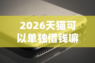 2026天猫可以单独借钱嘛，差6千元就选这7个平台
