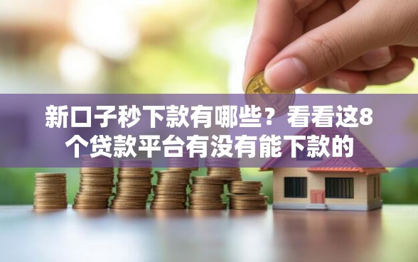 新口子秒下款有哪些？看看这8个贷款平台有没有能下款的