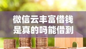 微信云丰富借钱是真的吗能借到钱吗？5000元无门槛借款6个平台推荐