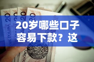 20岁哪些口子容易下款？这5个正规不看征信的小额贷款平台值得一试