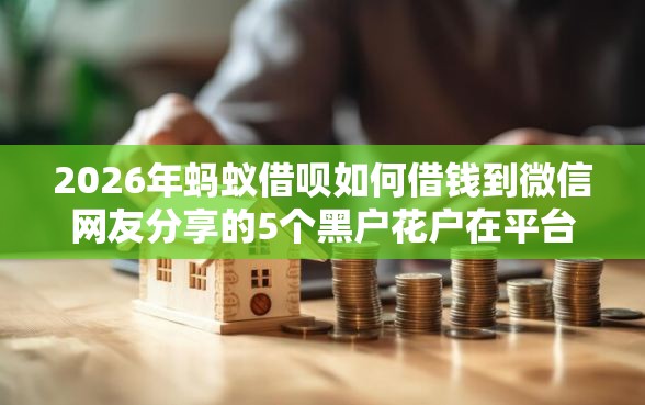 2026年蚂蚁借呗如何借钱到微信网友分享的5个黑户花户在平台能下款我觉得不错！