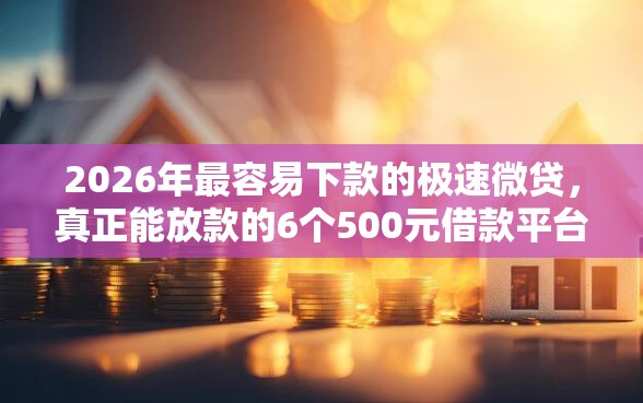 2026年最容易下款的极速微贷，真正能放款的6个500元借款平台好借钱推荐