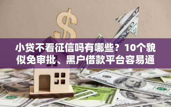 小贷不看征信吗有哪些？10个貌似免审批、黑户借款平台容易通过审核合集
