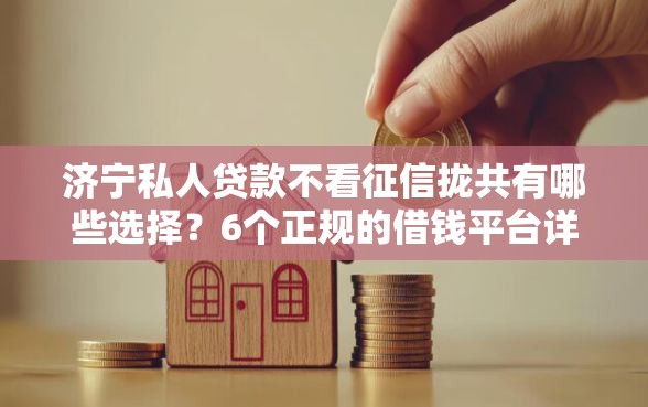济宁私人贷款不看征信拢共有哪些选择？6个正规的借钱平台详解