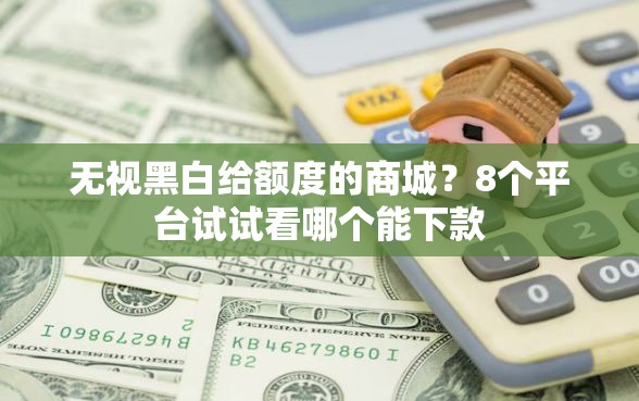 无视黑白给额度的商城？8个平台试试看哪个能下款