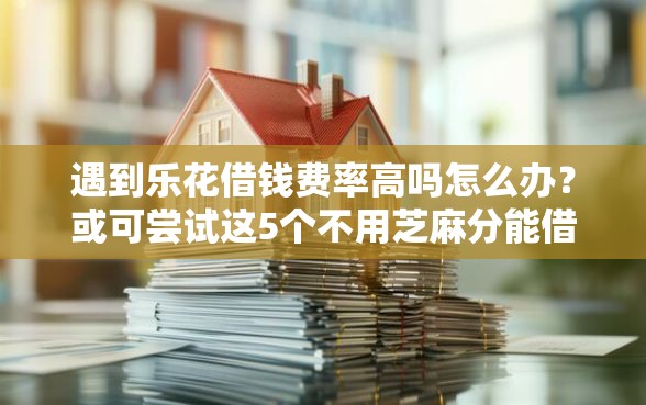 遇到乐花借钱费率高吗怎么办？或可尝试这5个不用芝麻分能借的软件