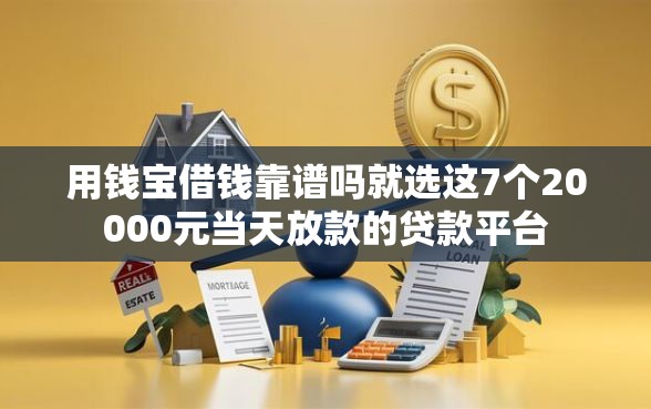 用钱宝借钱靠谱吗就选这7个20000元当天放款的贷款平台