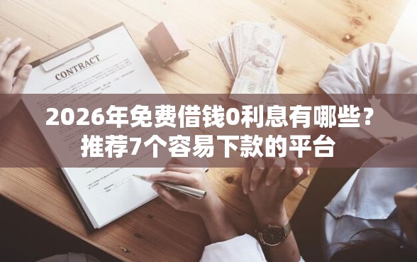 2026年免费借钱0利息有哪些？推荐7个容易下款的平台