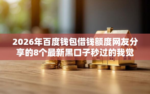 2026年百度钱包借钱额度网友分享的8个最新黑口子秒过的我觉得不错！