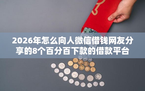 2026年怎么向人微信借钱网友分享的8个百分百下款的借款平台我觉得不错！