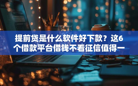 提前贷是什么软件好下款？这6个借款平台借钱不看征信值得一试