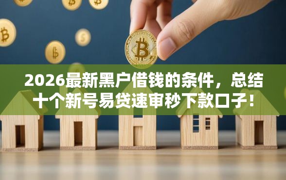 2026最新黑户借钱的条件，总结十个新号易贷速审秒下款口子！