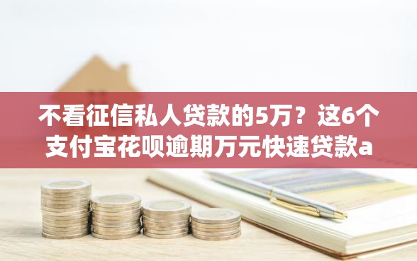 不看征信私人贷款的5万？这6个支付宝花呗逾期万元快速贷款app值得一试