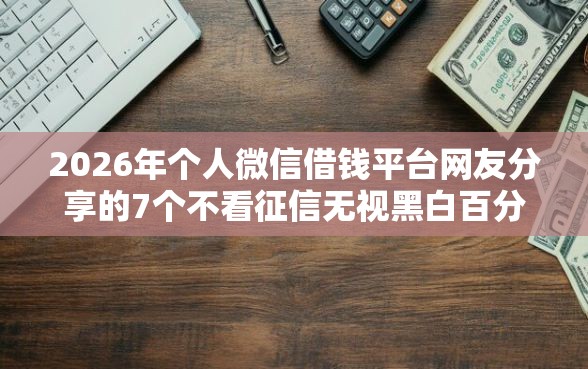 2026年个人微信借钱平台网友分享的7个不看征信无视黑白百分百下款口子我觉得不错！