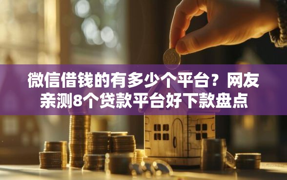 微信借钱的有多少个平台？网友亲测8个贷款平台好下款盘点