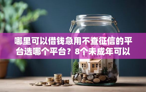 哪里可以借钱急用不查征信的平台选哪个平台？8个未成年可以贷款的平台推荐