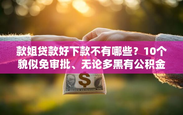 款姐贷款好下款不有哪些？10个貌似免审批、无论多黑有公积金就能下款合集