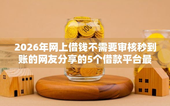 2026年网上借钱不需要审核秒到账的网友分享的5个借款平台最安全可靠利息低我觉得不错！