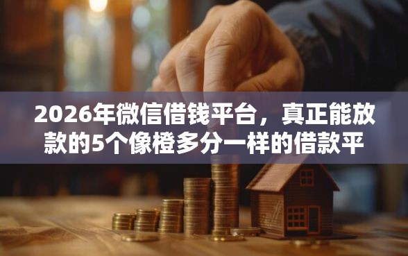 2026年微信借钱平台，真正能放款的5个像橙多分一样的借款平台推荐