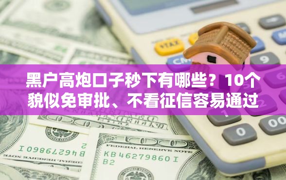 黑户高炮口子秒下有哪些？10个貌似免审批、不看征信容易通过的贷款平台合集