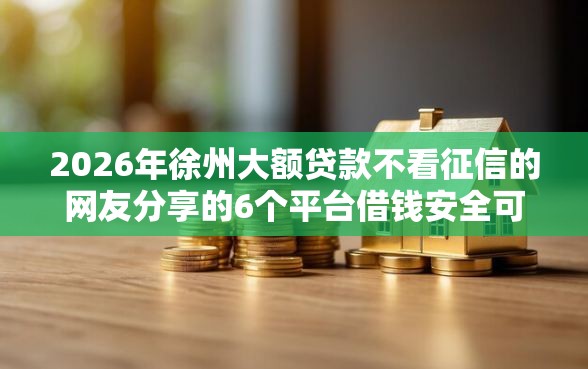 2026年徐州大额贷款不看征信的网友分享的6个平台借钱安全可靠我觉得不错！
