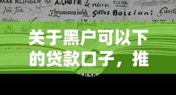 关于黑户可以下的贷款口子，推荐5个贷款咨询平台给你
