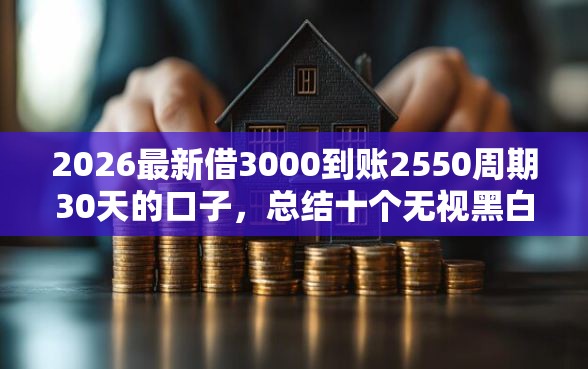 2026最新借3000到账2550周期30天的口子，总结十个无视黑白户口子！