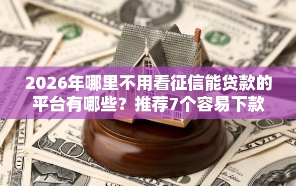 2026年哪里不用看征信能贷款的平台有哪些？推荐7个容易下款的平台
