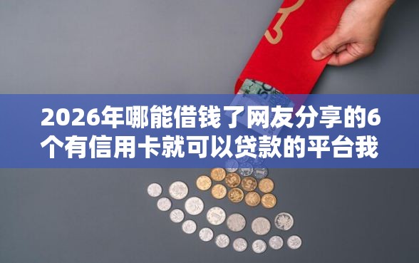 2026年哪能借钱了网友分享的6个有信用卡就可以贷款的平台我觉得不错！