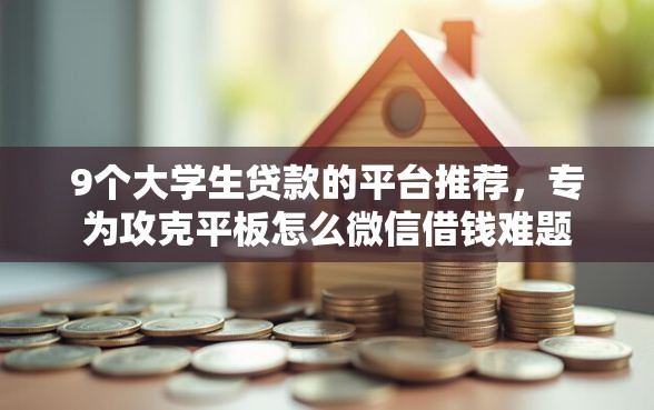 9个大学生贷款的平台推荐，专为攻克平板怎么微信借钱难题