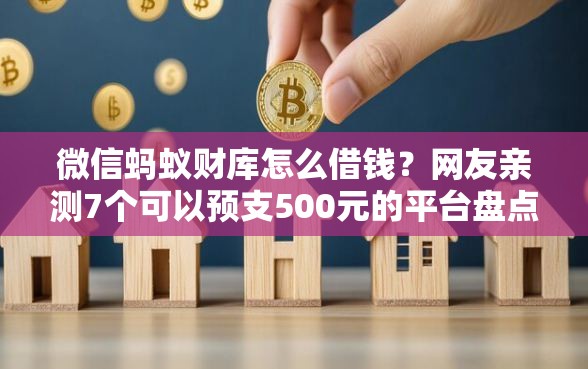 微信蚂蚁财库怎么借钱？网友亲测7个可以预支500元的平台盘点