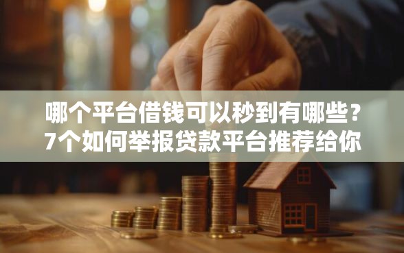 哪个平台借钱可以秒到有哪些？7个如何举报贷款平台推荐给你