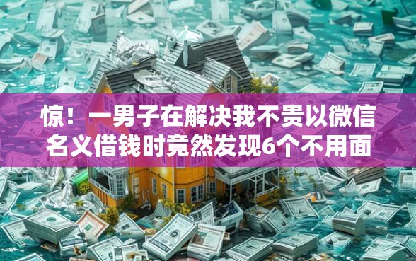 惊！一男子在解决我不贵以微信名义借钱时竟然发现6个不用面签和芝麻分的贷款平台，事后分享了出来