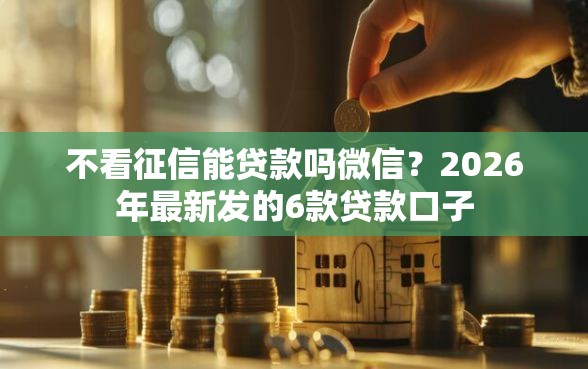 不看征信能贷款吗微信？2026年最新发的6款贷款口子