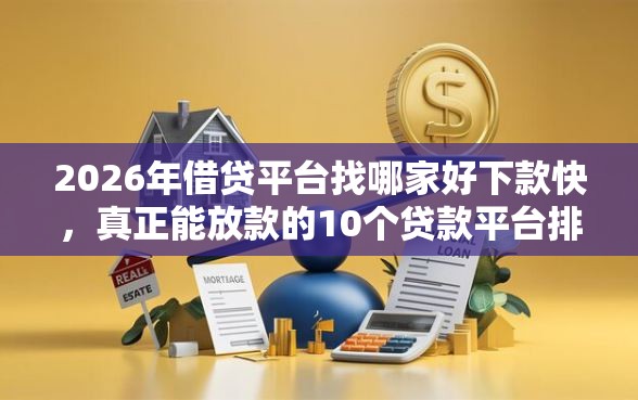 2026年借贷平台找哪家好下款快，真正能放款的10个贷款平台排行榜推荐