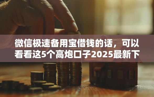 微信极速备用宝借钱的话，可以看看这5个高炮口子2025最新下款苹果手机能下载的