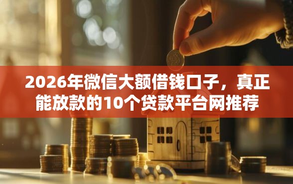 2026年微信大额借钱口子，真正能放款的10个贷款平台网推荐