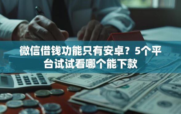 微信借钱功能只有安卓？5个平台试试看哪个能下款